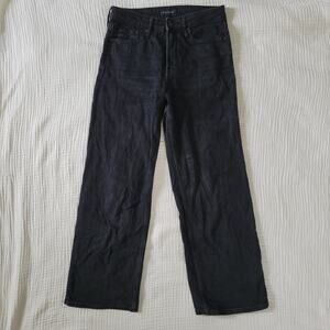 Free Assembly Womens 6 Black Baggy Wide Leg Denim Jeans